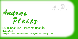 andras pleitz business card